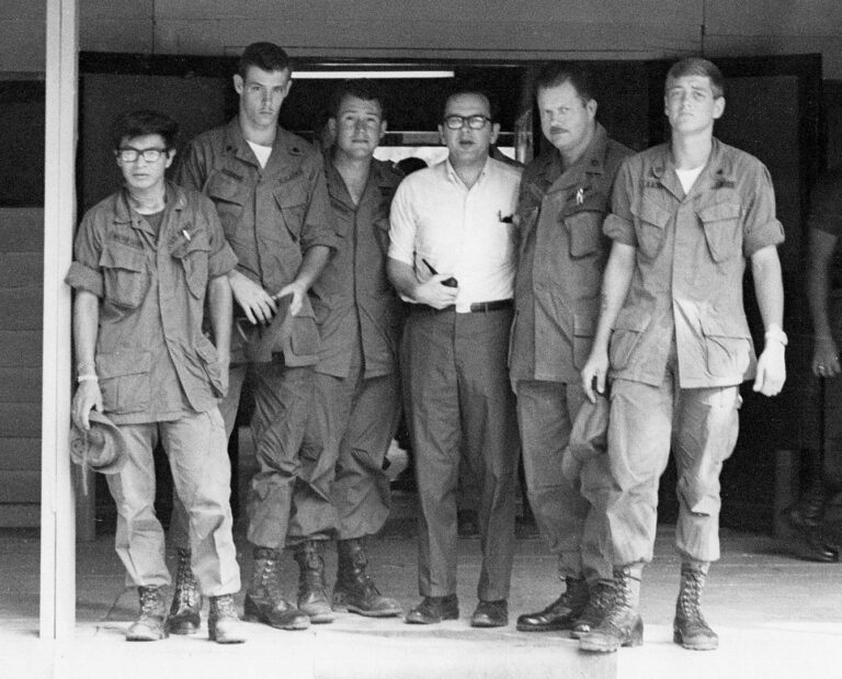 TS in Vietnam - Firebase Tomahawk & Cam Rahn Bay Support Command 1971-05 with soldiers and commanders. Stevens Foundation photo