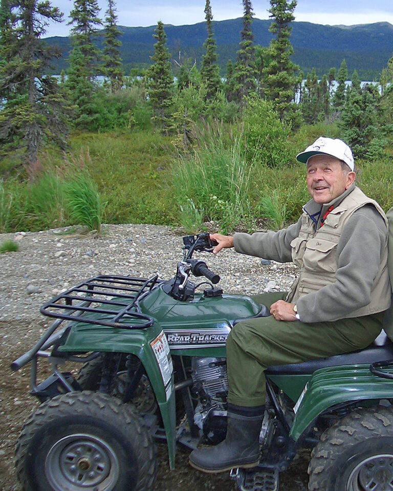 Sen. Ted Stevens doing what he loved at Lake Clark on July 24, 2004. Stevens Foundation Photo