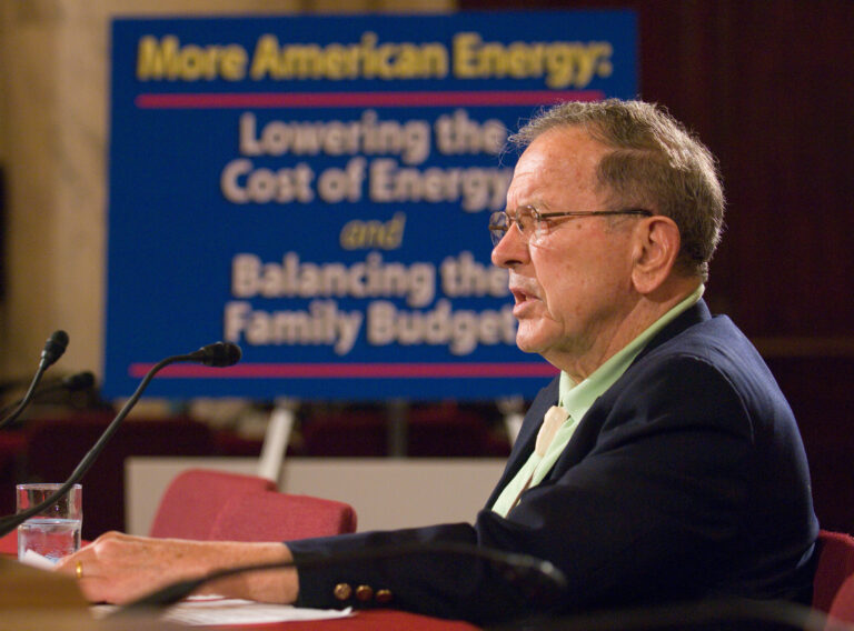 Senator Ted Stevens testifies before a Senate Energy Subcommitee on May 16, 2008. U.S. Senate photo/Renee Bouchard.